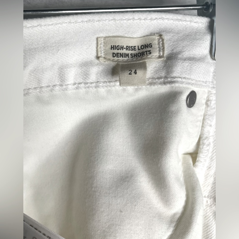 Madewell High-Rise Long Denim Shorts -Tile White - Women's Size 24 - Picture 13 of 16